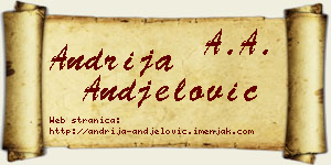 Andrija Anđelović vizit kartica